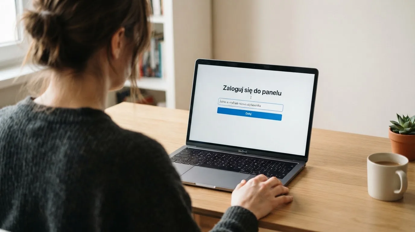 Strona logowania oficjalnej platformy Total Casino na ekranie laptopa, jedynego legalnego kasyna online w Polsce